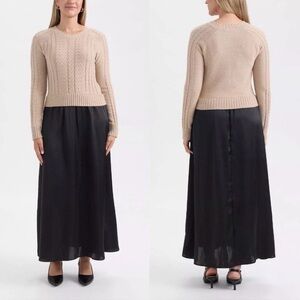 ELLEN TRACY Women's Twofer Cable Sweater Dress Size Large NWT